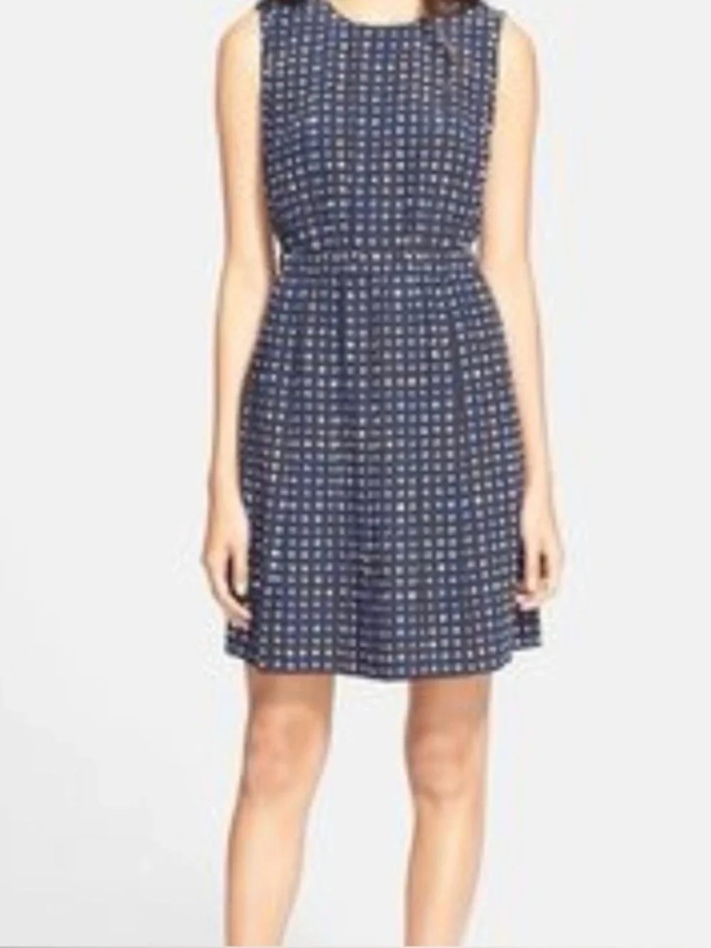 Kate Spade Window Pane Plaid Pleated Silk Mini Dress Size 8